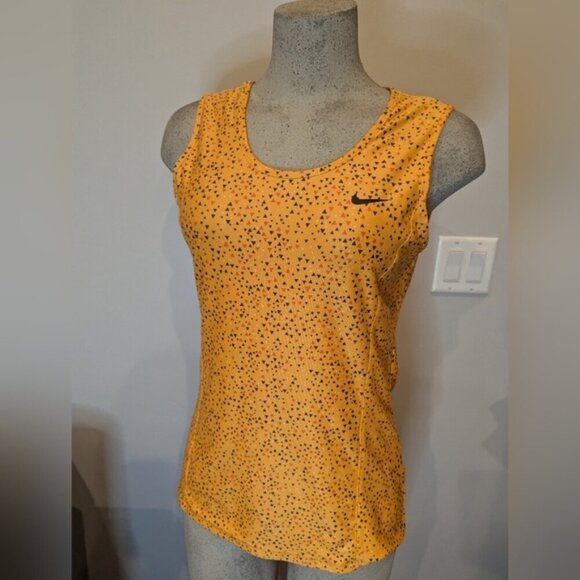 Nike Women's orange Tank Top with geometric triangle pattern Size XL - Picture 1 of 12